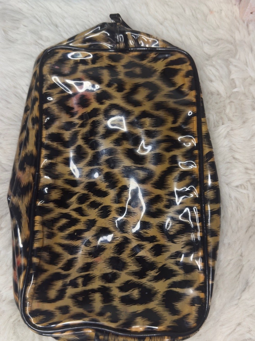 Leopard Print Clear Pouch - Tan and Black Travel Organizer